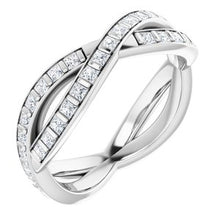 Charger l&#39;image dans la galerie, 14K Blanc 9/10 CTW Diamond Square Eternity Band Taille 6
