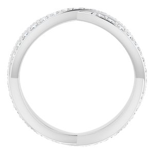 14K Blanc 9/10 CTW Diamond Square Eternity Band Taille 6