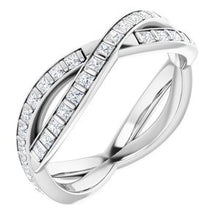 Load image into Gallery viewer, 14K White 1 CTW Diamond Square Eternity Band Size 7
