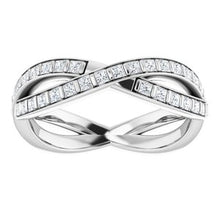 Load image into Gallery viewer, 14K White 1 CTW Diamond Square Eternity Band Size 7
