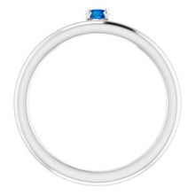 Charger l'image dans la galerie, Sterling Silver Imitation Blue Sapphire Stackable Ring
