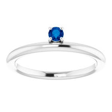 Charger l'image dans la galerie, Sterling Silver Imitation Blue Sapphire Stackable Ring
