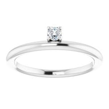 Charger l'image dans la galerie, Sterling Silver 3 mm Round Cubic Zirconia Stackable Ring
