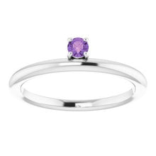 Charger l'image dans la galerie, Sterling Silver Cubic Zirconia Stackable Ring

