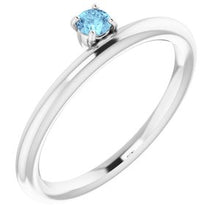 Charger l'image dans la galerie, Sterling Silver Cubic Zirconia Stackable Ring
