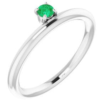 Load image into Gallery viewer, Sterling Silver Cubic Zirconia Stackable Ring
