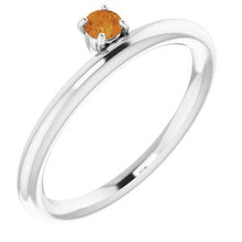 Charger l'image dans la galerie, Sterling Silver Cubic Zirconia Stackable Ring
