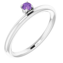 Load image into Gallery viewer, Sterling Silver Cubic Zirconia Stackable Ring
