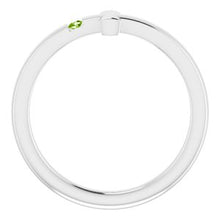 Load image into Gallery viewer, Sterling Silver 1.5 mm Round Imitation Peridot Youth Cross Ring
