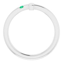 Charger l'image dans la galerie, Sterling Silver 1.5 mm Round Imitation Emerald Youth Cross Ring
