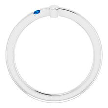 Load image into Gallery viewer, Sterling Silver 1.5 mm Round Imitation Blue Sapphire Youth Cross Ring

