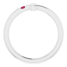 Load image into Gallery viewer, Sterling Silver 1.5 mm Round Imitation Ruby Youth Cross Ring
