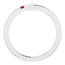 Load image into Gallery viewer, Sterling Silver 1.5 mm Round Imitation Garnet Youth Cross Ring
