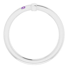 Load image into Gallery viewer, Sterling Silver 1.5 mm Round Imitation Amethyst Youth Cross Ring
