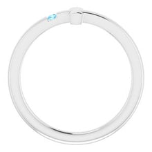 Load image into Gallery viewer, Sterling Silver 1.5 mm Round Imitation Aquamarine Youth Cross Ring
