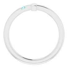 Load image into Gallery viewer, Sterling Silver 1.5 mm Round Imitation Blue Zircon Youth Cross Ring
