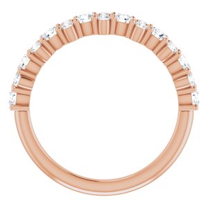 14K Rose 9/10 CTW Diamond Anniversary Band