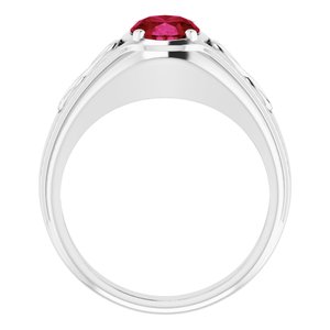 Platinum Chatham¬Æ Created Ruby Infinity-Inspired Men's Ring
