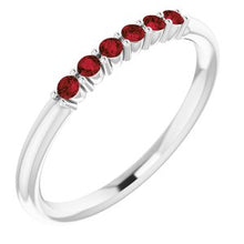 Load image into Gallery viewer, Sterling Silver Mozambique Garnet Stackable Ring
