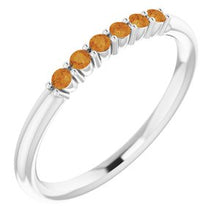 Load image into Gallery viewer, Sterling Silver Citrine Stackable Ring
