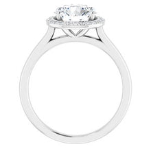 Load image into Gallery viewer, Platinum 8 mm Round Forever One‚Ñ¢ Moissanite &amp; 1/10 CTW Diamond Engagement Ring
