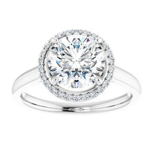 Load image into Gallery viewer, Charles &amp; Colvard Moissanite¬Æ &amp; Diamond Accented Halo-Style Engagement Ring   
