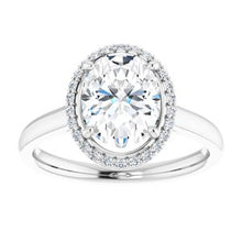 Load image into Gallery viewer, Charles &amp; Colvard Moissanite¬Æ &amp; Diamond Accented Halo-Style Engagement Ring   
