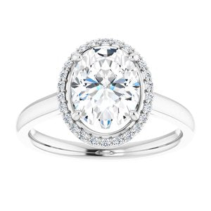 Charles & Colvard Moissanite¬Æ & Diamond Accented Halo-Style Engagement Ring   