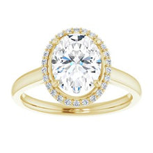 Load image into Gallery viewer, Charles &amp; Colvard Moissanite¬Æ &amp; Diamond Accented Halo-Style Engagement Ring   
