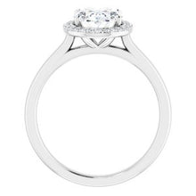 Load image into Gallery viewer, Platinum 9x7 mm Oval Forever One‚Ñ¢ Moissanite &amp; 1/10 CTW Diamond Engagement Ring
