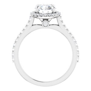 Bague de fiançailles en or 14 carats de 7 mm avec diamants de 7 mm pour toujours en blanc Moissanite et 1/3 CTW