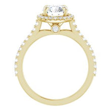 Load image into Gallery viewer, 14K Yellow 7 mm Round Forever One‚Ñ¢ Moissanite &amp; 1/3 CTW Diamond Engagement Ring
