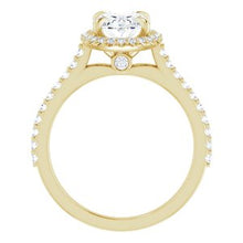 Load image into Gallery viewer, 14K Yellow 9x7 mm Oval Forever One‚Ñ¢ Moissanite &amp; 1/3 CTW Diamond Engagement Ring
