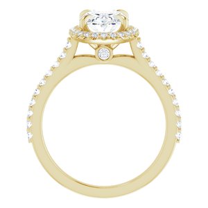 14K Yellow 9x7 mm Oval Forever One‚Ñ¢ Moissanite & 1/3 CTW Diamond Engagement Ring