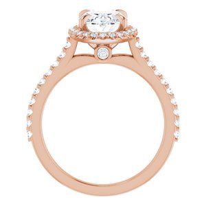 14K Rose 9x7 mm Oval Forever One‚Ñ¢ Moissanite & 1/3 CTW Diamond Engagement Ring