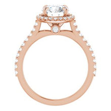 Load image into Gallery viewer, 14K Rose 7.5 mm Round Forever One‚Ñ¢ Moissanite &amp; 1/3 CTW Diamond Engagement Ring
