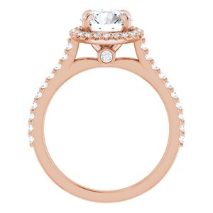 14K Rose 7.5 mm Round Forever One‚Ñ¢ Moissanite & 1/3 CTW Diamond Engagement Ring