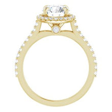 Charger l'image dans la galerie, Bague de fiançailles en or 14 carats 7,5 mm ronde pour toujours avec une pierre de Moissanite et 1/3 CTW
