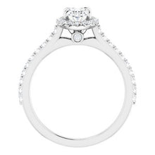 Load image into Gallery viewer, Platinum 7x5 mm Oval Forever One‚Ñ¢ Moissanite &amp; 1/3 CTW Diamond Engagement Ring
