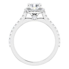 Load image into Gallery viewer, Platinum 6 mm Cushion Forever One‚Ñ¢ Moissanite &amp; 1/3 CTW Diamond Engagement Ring
