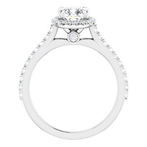 Platinum 6 mm Cushion Forever One‚Ñ¢ Moissanite & 1/3 CTW Diamond Engagement Ring