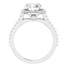 Load image into Gallery viewer, Platinum 8 mm Round Forever One‚Ñ¢ Moissanite &amp; 1/3 CTW Diamond Engagement Ring
