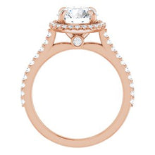 Load image into Gallery viewer, 14K Rose 8 mm Round Forever One‚Ñ¢ Moissanite &amp; 1/3 CTW Diamond Engagement Ring
