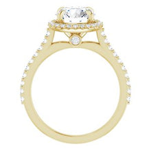 Charger l'image dans la galerie, Bague de fiançailles en or 14 carats jaune 8 mm ronde pour toujours avec un diamant Moissanite et 1/3 CTW
