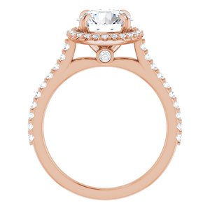 14K Rose 8 mm Round Forever One‚Ñ¢ Moissanite & 1/3 CTW Diamond Engagement Ring