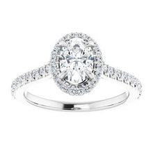 Load image into Gallery viewer, Platinum 7x5 mm Oval Forever One‚Ñ¢ Moissanite &amp; 1/3 CTW Diamond Engagement Ring
