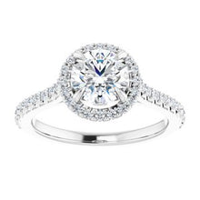 Load image into Gallery viewer, Charles &amp; Colvard Moissanite¬Æ &amp; Diamond Accented Halo-Style Engagement Ring    
