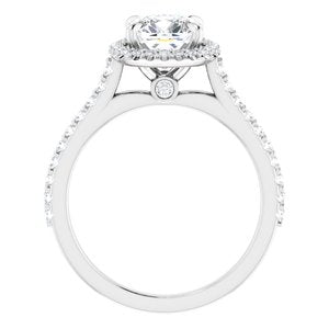 Platinum 7 mm Cushion Forever One‚Ñ¢ Moissanite & 1/3 CTW Diamond Engagement Ring