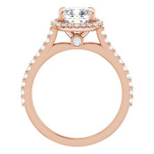 Load image into Gallery viewer, 14K Rose 7 mm Cushion Forever One‚Ñ¢ Moissanite &amp; 1/3 CTW Diamond Engagement Ring
