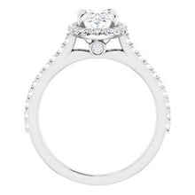 Load image into Gallery viewer, Platinum 8x6 mm Oval Forever One‚Ñ¢ Moissanite &amp; 1/3 CTW Diamond Engagement Ring
